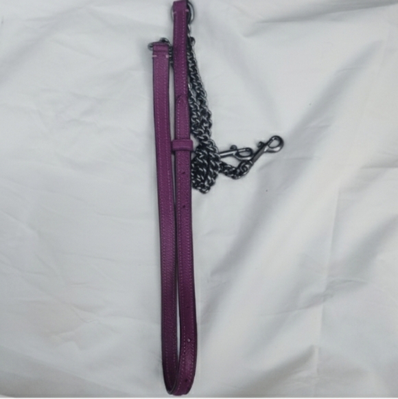 Coach Purple Leather & Gunmetal Chain Crossbody Strap NWOT - Picture 1 of 5